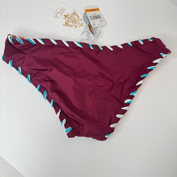 Becca Reversible Small Camille Hipster Bikini Bottom Cabernet - Picture 10 of 14